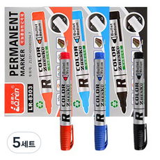 Bluemato 油性麥克筆 LR-8303 黑色 10p + 藍色 10p + 紅色 10p, 黑色, 紅色, 藍色, 5套, 5個