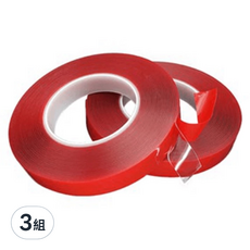 壓克力雙面膠 Set 12個 Y353 10cm x 1cm 超強型, 透明, 3組