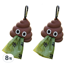 세이코코아 똥모양 배변봉투 케이스, 혼합색상, 1개입, 8개