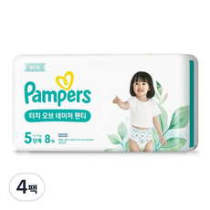 팸퍼스 아르모니 터치 오브 네이처 기저귀 4단계 아동용 팬티형 아동공용, 5단계, 32매