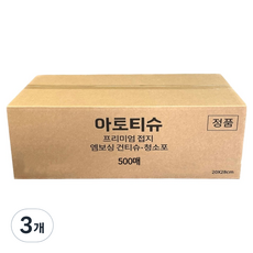 아토티슈 프리미엄 접지형 엠보싱 건티슈, 3개