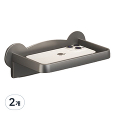 Happy Easy 浴室廁所免鑽孔衛生紙架面紙單層置物架, 2個, 灰色