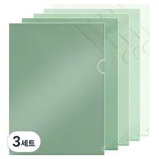 동아피엠에스 그라데이션 L홀더 파일 5종 세트, 그린, 3세트