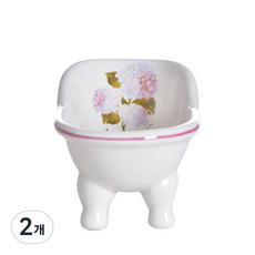 Prettyme 陶瓷花卉浴室肥皂盤, 2個, 粉紅色花朵