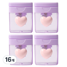 마카롱 컬러 미니사이즈 연필깎이, 싱글 퍼플, 16개