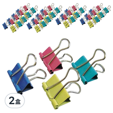 DAIHO 系列彩色長尾夾 2500157, 15mm, 60支, 2盒