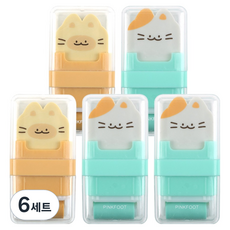 PINKFOOT 喵喵滾輪橡皮擦 2款 x 2入 + 隨機出貨套組, 6套, 隨機出貨