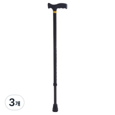 글로어스 초경량 어르신 지팡이 ONE SIZE, 블랙, 3개