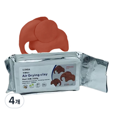 니드잇템 전문가용 공기건조 컬러점토 500g, 레드, 4개