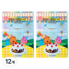 BosungInd Gomgom熊與朋友們 勒芒紙捲式色鉛筆, 12色, 12個