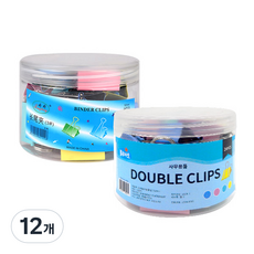 블루마토 더블클립 집게6 NO.155 32mm 4컬러 24p, 12개