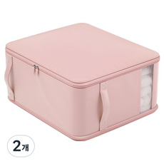 마켓피오 홈 뉴 두꺼운 코튼 대용량 투명창 침구 수납가방, 타입6, 2개