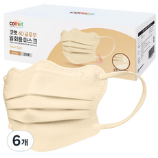 코멧 날카롭고 각진 얼굴형을 보완 해주는 4D 글로우 일회용 마스크 개별포장 중형, 1개입, 150개, 베이지