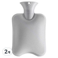 Happy & Good 堅固熱敷袋 保溫熱水袋 灰色 1L, 2個