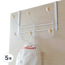 SUNWOOLAND 木球門後6勾掛勾, 白色, 5個