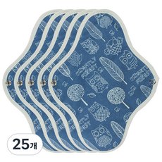 WIZLLY 防水純棉衛生棉 小鎮海軍藍, 中型, 1入, 25個