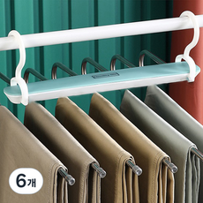 아리코 논슬립 접이식 6단 바지걸이, 민트, 6개