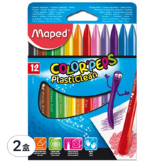 Maped 不沾手三角蠟筆, 12色, 2盒