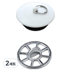 浴缸蓋 + 頭髮過濾網組合, 白色(蓋子), 銀色(過濾網)