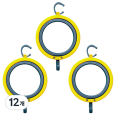 원형 모자 홀더 잡화걸이, 옐로우그린, 12개