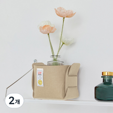 리브맘 접이식 펠트 비비드 수납바구니, 베이지, 2개