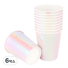 파티팡 메탈릭 파티컵 홀로그램 화이트 240ml, 10개입, 6박스