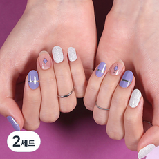 젤리넬리 엘수정 에디션 젤네일 스티커, L 퍼플, 2세트