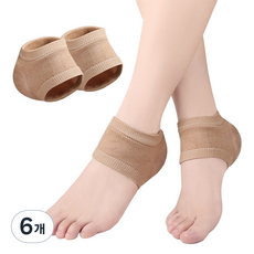 PABORABO 矽膠後腳跟保濕足墊 米色, 6個, 40g, 2入