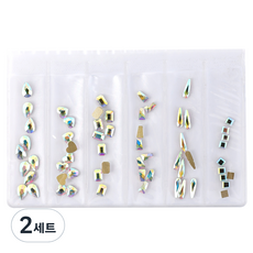 MEIBROWN 大容量美甲飾品 蛋白石大顆美甲鑽 M02209, 混合顏色, 2套