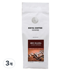 이디야 클래식 에스프레소 원두, 홀빈(분쇄안함), 500g, 3개