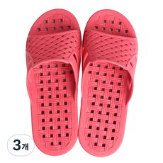 AlphaShoe 編織浴室拖鞋, 紅色, 3個