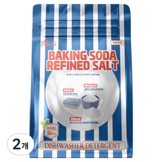 아이앤어스 베이킹소다 정제소금 식기세척기 세제 50p, 2개, 400g