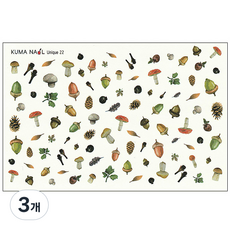 Kuma Nail 獨特的指甲貼紙, 22 蘑菇, 3個