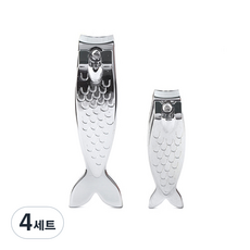 키커랜드 네일 클리퍼 세트 물고기 MN65 실버, 손톱깎이 + 발톱깎이, 4세트