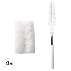 소에르 다용도 롱핸들 먼지 브러쉬 110cm, 화이트, 4개