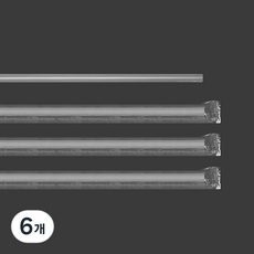 개별포장 일자 플라스틱 빨대 흰색투명 7 x 210 mm, 6개, 500개입