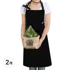 블럭마트 북유럽 선인장 앞치마, 블랙, 2개