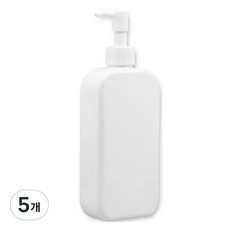New&Look 手部清潔 廚房清潔劑 纖薄按壓瓶 補充空瓶 300ml, 5個, 纖薄白色圓形(空瓶), 白色(少量壓頭)