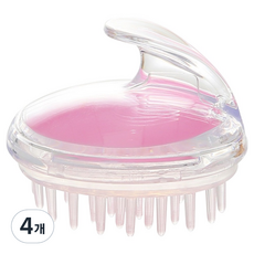 蒂米斯 可水洗頭皮按摩器 洗髮梳 C0KK7, 大款粉色, 4個