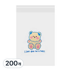 Wonine 黏貼式多用途垃圾袋 可愛小熊, 200個, 1L