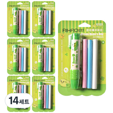 AIHAO 自動橡皮擦盒+橡皮擦替芯 3條組, 14套, 綠色