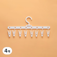 Librica 襪子帽子衣架洗衣夾曬衣架, 4個, 白色