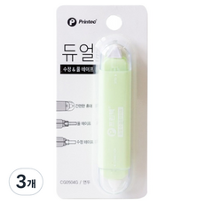 프린텍 듀얼 수정 풀테이프 CG0504G, 3개, 연두