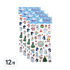 Petit 季節 冬季 聖誕假期貼紙 DA5476, 12個, 混合顏色