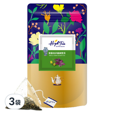 High Tea 伂橙 紫蘇南非綠國寶茶 無咖啡因, 2g, 12包, 3袋