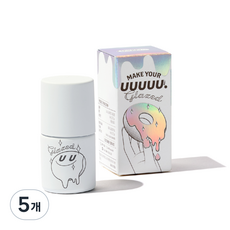 youyouyuyuyu 自我美甲釉面不擦萬能亮面凝膠, 單色, 8ml, 5個