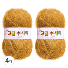 yarna 고급 수세미 뜨개실 80g, 117 머스타드, 4개