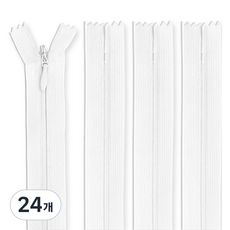 앙플러스 깔끔한 콘실 지퍼 100cm, 화이트, 24개