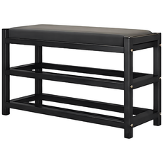 JF 家居 設計 高碳鋼三層穿鞋椅, 黑色, 3層