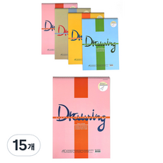 아트앤디자인 180g 드로잉 스케치북 흰색 랜덤발송, 4절, 10매, 15개